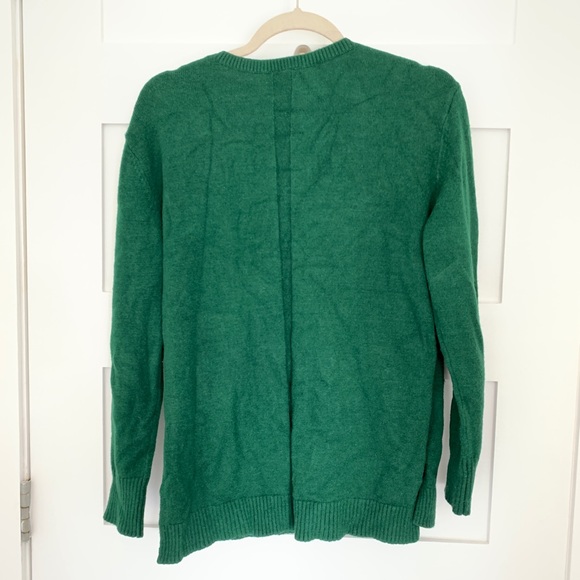 Anthropologie Emerald Green V-Neck Knit Sweater XS - Picture 4 of 6